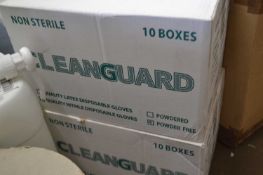Two boxes of Cleanguard disposable gloves - size small