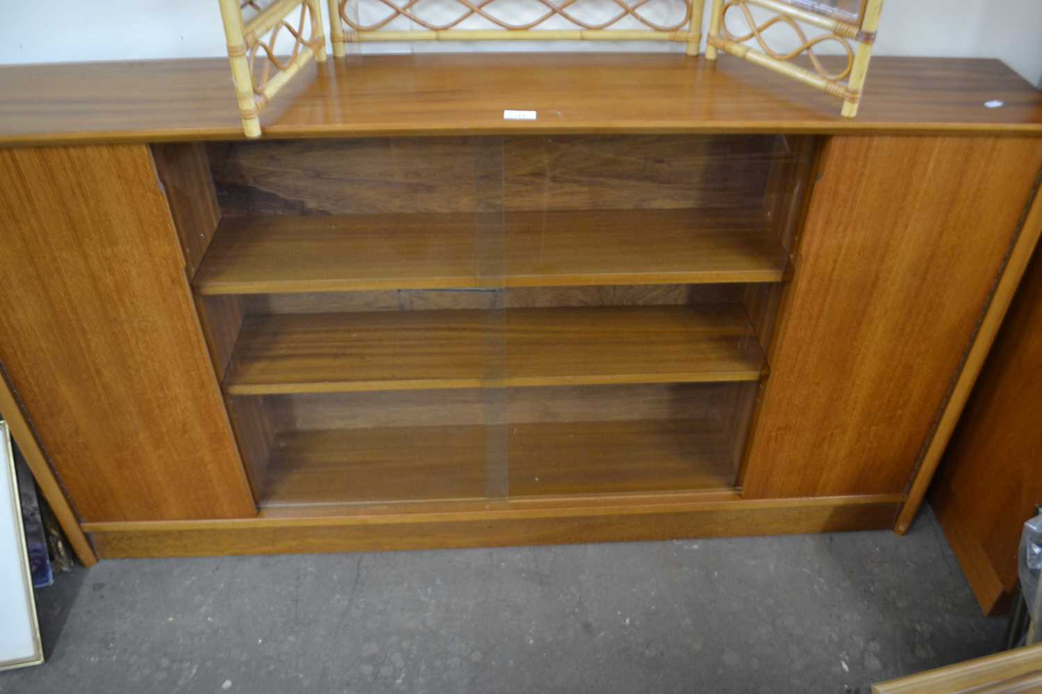 Mid 20th Century sideboard cabinet with glazed centre section and cupboards to either side