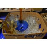 Mixed Lot: Various drinking glasses, blue glass bowl etc