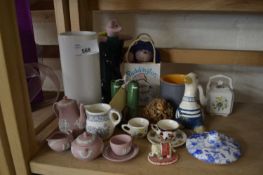 Mixed Lot: Miniature pink Jasper ware tea set together with vases, Paddington Bear etc