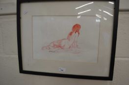 Study of a nude, framed and glazed