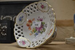 Dresden floral decorated tazza