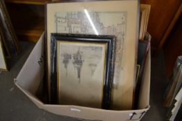 Quantity of assorted pictures and prints to include map of Graven-Hage and others