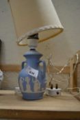 Blue jasper ware table lamp