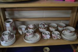 Mixed Lot: Tea wares to include Royal Maddock in red and gilt trim together with Constable by W H