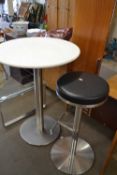 Reconstituted stone high top table and bar stool