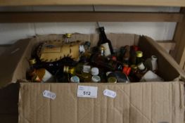 One box of various assorted miniature bottles of spirits and others