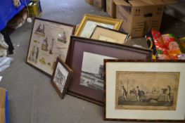 Quantity of assorted prints and pictures to include an engraving of Chinese Husbandmen with their