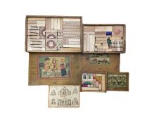Three vintage sets of wooden building and architectural blocks