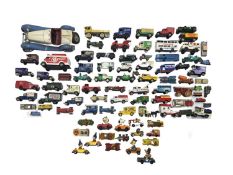 A collection of various die-cast toy cars, to include: - Dinky - Corgi - Matchbox - Bburago etc