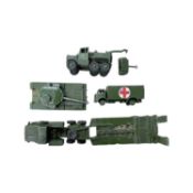 A mixed lot of die-cast Dinky military vehicles, to include: - Tank Transporter 660 - Centurion Tank