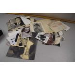 Collection of various vintage photographs, early 20th Century celebrities, many with facsimile