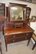 Edwardian mahogany mirror back dressing chest, 91cm wide