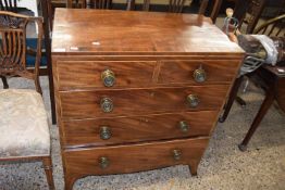 Late Georgian mahogany chest of two short over three long drawers, 79cm wide