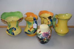 Collection of Burleigh ware and other decorative ceramics to include three jugs, a vase and a