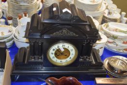 Black slate cased mantel clock