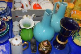 Mixed Lot: Continental coffee wares and turquoise glazed jugs and other assorted items