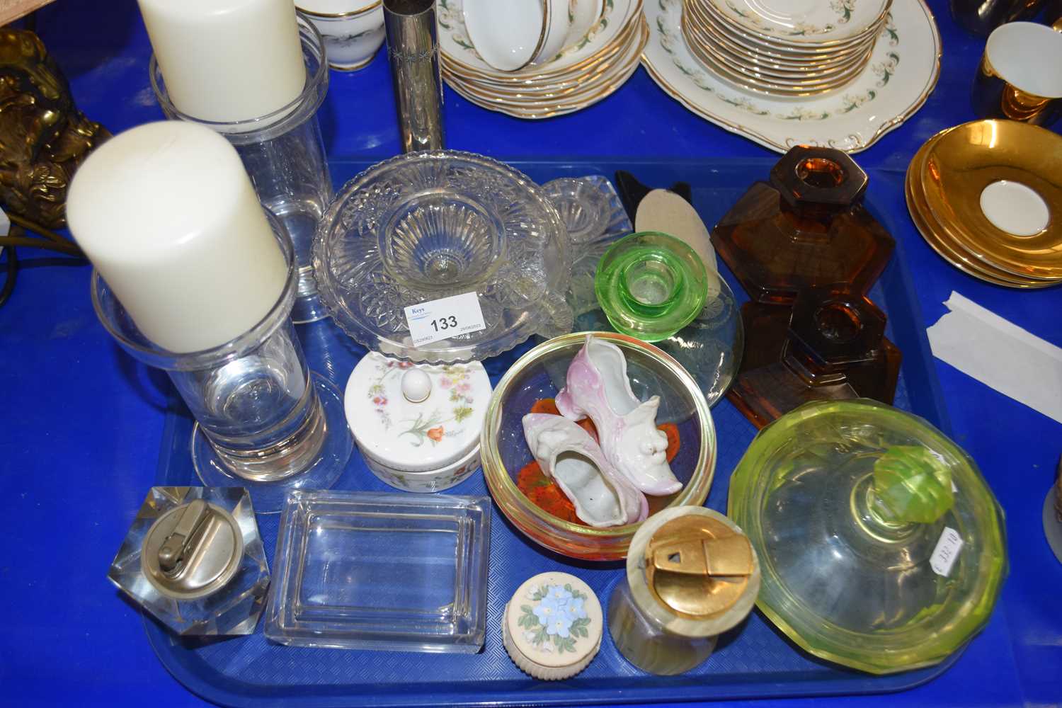 Mixed Lot: Various dressing table candlesticks and other assorted items