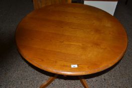 Modern circular oak finish pedestal dining table, 100cm diameter