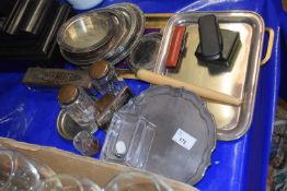 Mixed Lot: Various silver plated wares, dressing table bottles and other assorted items
