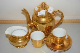Royal Worcester gilt decorated tea for two set