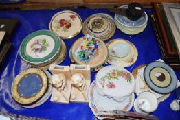 Mixed Lot: Floral decorated teapot stand, a pair of ceramic bookends and other assorted items