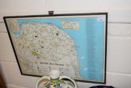 Framed map, Norfolk Freehouses