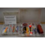 Two boxes of modern fishing tackle