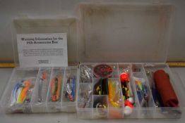 Two boxes of modern fishing tackle