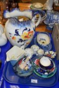 Mixed Lot: Large floral decorated jug and other assorted ceramics and glass wares