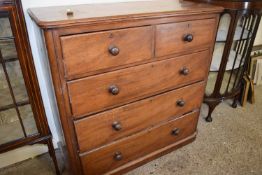 Victorian mahogany chest of two short over three long drawers, 120cm wide