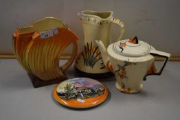 Mixed Lot: Ceramics to include a Wadeheath streamline jug together with a further Myott jug and a
