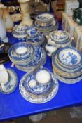 Mixed Lot: Willow pattern dinner wares to include a quantity of Booths Real Old Willow and others