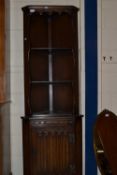 Reproduction oak corner cabinet