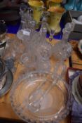 Mixed Lot: Various decanters, cut glass salad bowl and other assorted items