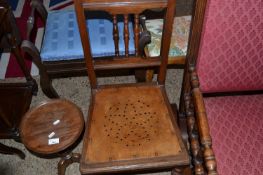 Late Victorian side chair with pierced seat
