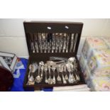 Case of various silver plated cutlery