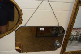 Retro octagonal bevelled wall mirror