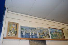 Mixed Lot: Beryl Clark, The Little House at Pont Aven together with Winifred Gaussen study of yachts