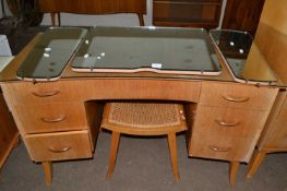 Mid 20th Century dressing table with matching chest of drawers and stool
