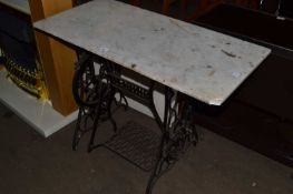 Marble top Singer sewing machine table