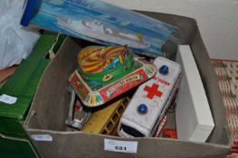 Quantity of assorted tin plate toys and others