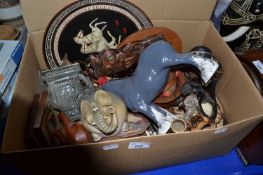 Mixed Lot: Ceramic shire horses, carved animals, other ceramics etc