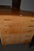 Mid Century light oak five drawer chest