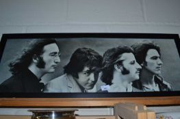 Black and white photographic print of The Beatles