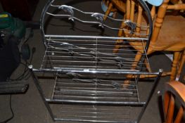 Three tier metal storage rack