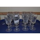 A suite of twelve Scottish cut glass sherry glasses