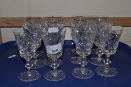 A suite of twelve Scottish cut glass sherry glasses