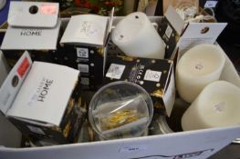 Quantity of battery powered LED fairy lights, artificial candles and decorative jars