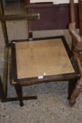 Cane and glass top coffee table